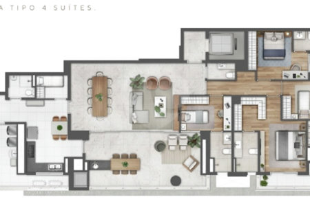 Apartamento à venda com 4 suítes em Brooklin Paulista, São Paulo, SP