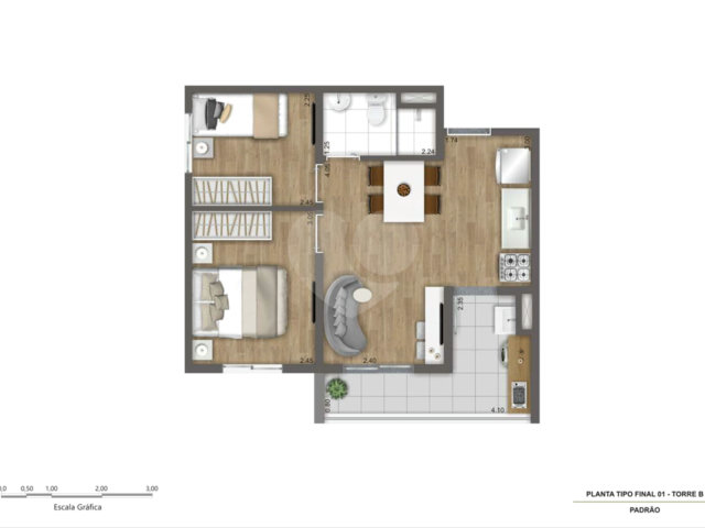 Apartamento à venda com 2 quartos, sendo 1 suíte,  em Campo Grande, São Paulo, SP