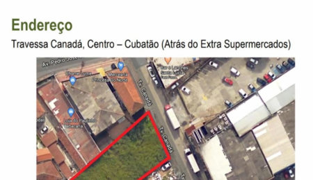 Terreno para alugar, 833 m² por R$ 8.230,00 - Vila Paulista - Cubatão/SP