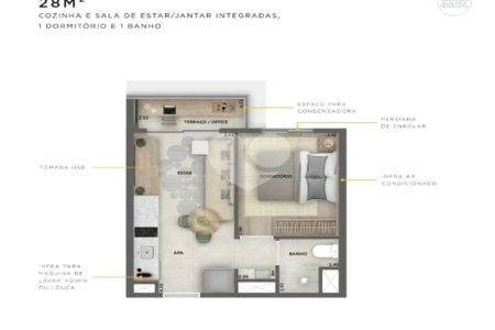 Apartamento à venda com 1 quarto em Pinheiros, São Paulo, SP