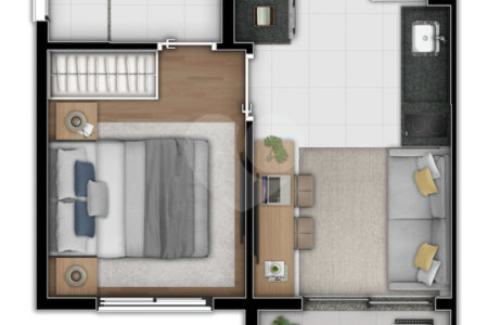 Studio à venda com 1 suíte em Vila Olímpia, São Paulo, SP