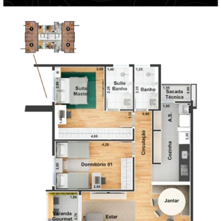 Apartamento à venda com 3 quartos, sendo 1 suíte, em Além Ponte, Sorocaba, SP