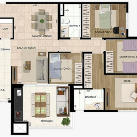 Apartamento à venda com 4 quartos, sendo 1 suíte, em Jardim Flor da Montanha, Guarulhos, SP