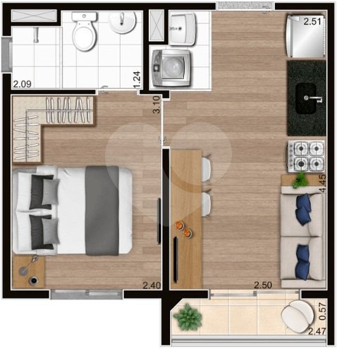 Apartamento 26m² 1