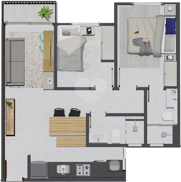 Planta Apartamento 53m²