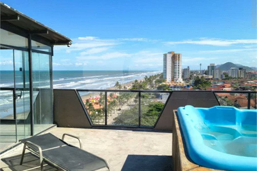 Cobertura em Mongaguá, com vista maravilhosa para o Mar, com hidromassagem