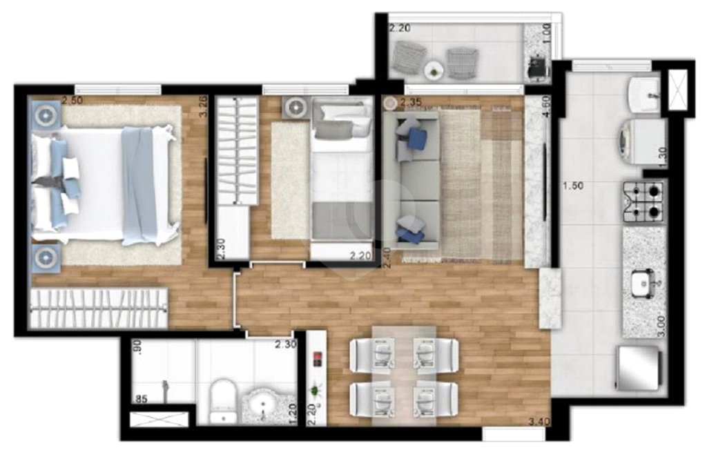 Apartamento à venda com 2 quartos em Vila Galvão, Guarulhos, SP