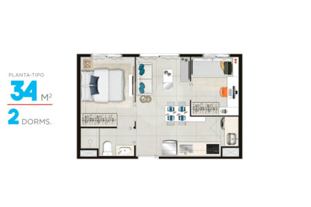 Apartamento à venda com 2 quartos, sendo 1 suíte,  em Parada Inglesa, São Paulo, SP