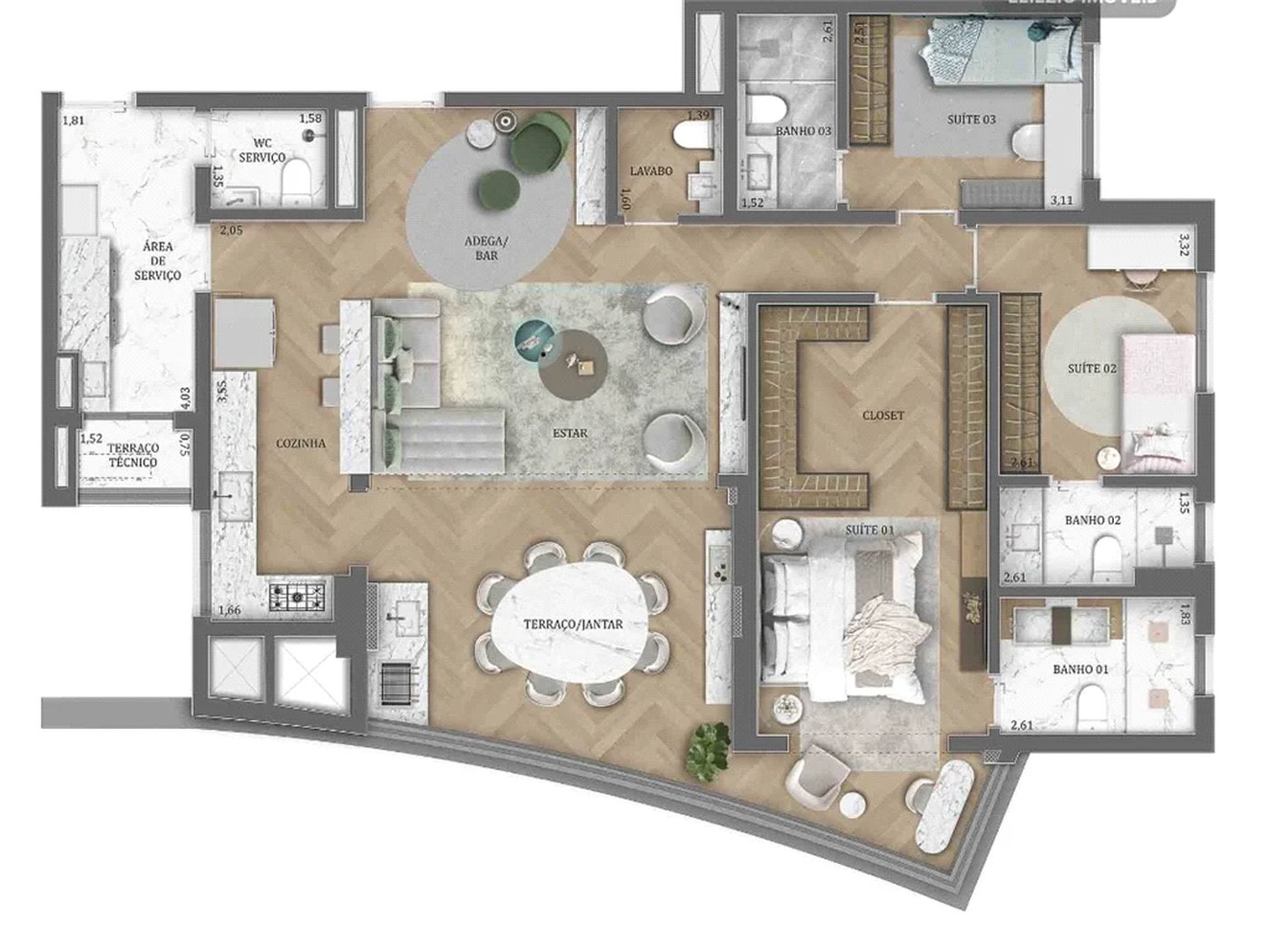 Apartamento à venda com 3 suítes em Água Branca, São Paulo, SP