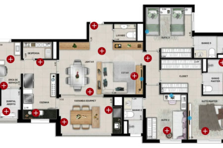 Apartamento à venda com 3 suítes no Centro, São Bernardo do Campo, SP