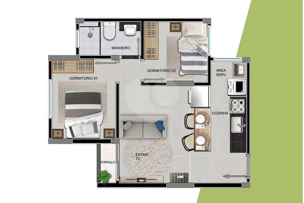 Apartamento 35m² 3