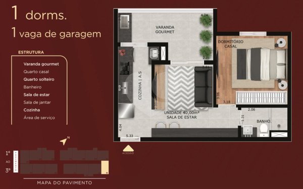 Apartamento 40m² 2