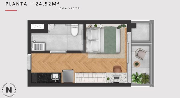 Apartamento 24m² 2