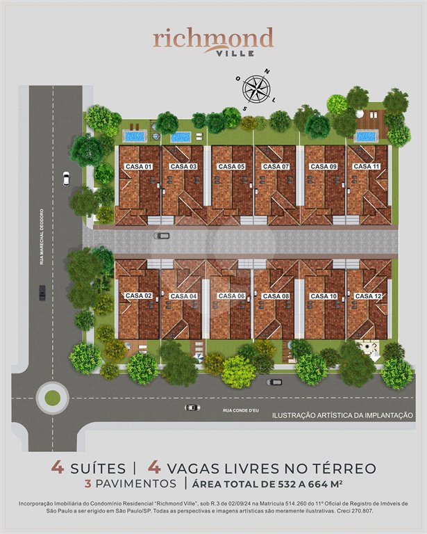 Casa à venda com 4 suítes no condomínio Richmond Ville, São Paulo - SP