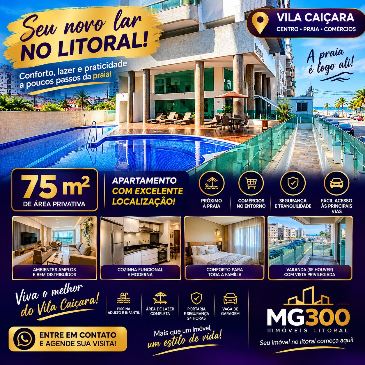 🏖️ BELO APARTAMENTO NO CORAÇÃO DA VILA CAIÇARA – PERTINHO DA PRAIA!