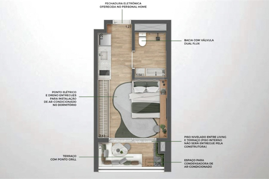 Studio à venda com 1 suíte em Butantã, São Paulo, SP