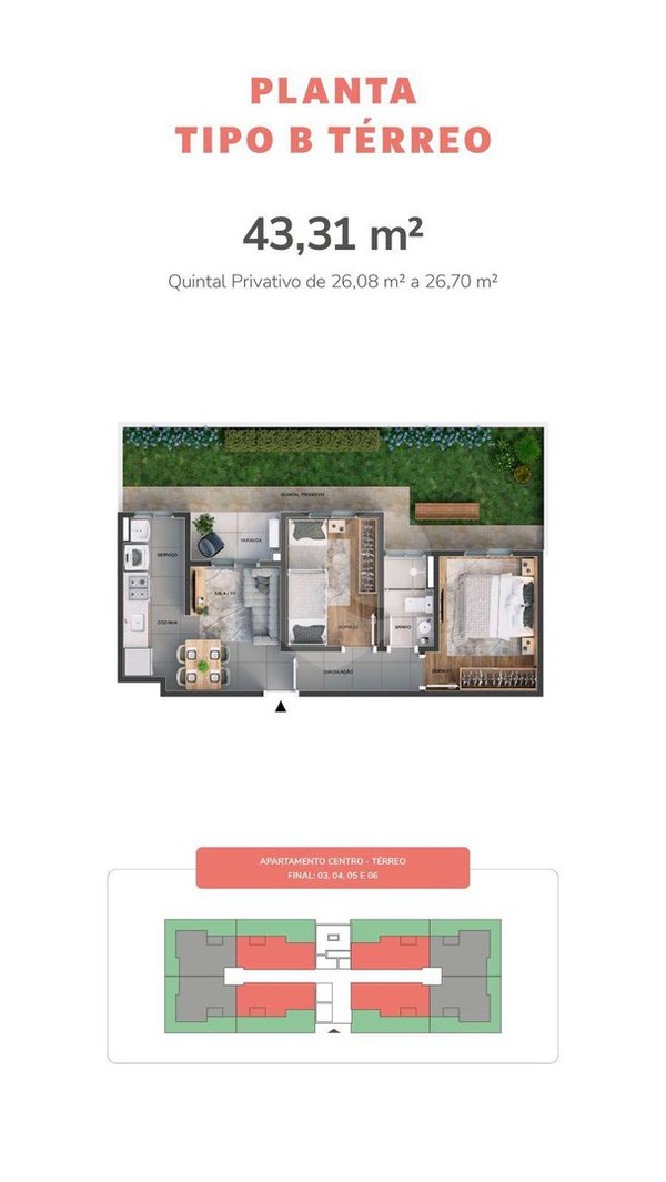 Apartamento 43m² 3