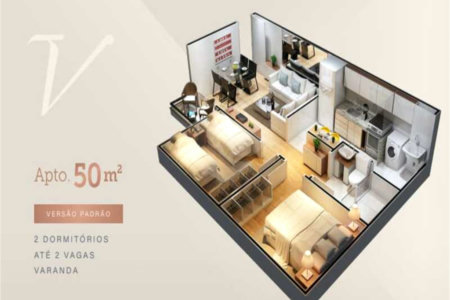 Apartamento à venda com 2 quartos em Parque Santos Dumont, Votorantim, SP