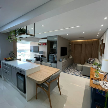 Apartamento 1 suíte com closet, 1 vaga demarcada, Embaré, Santos