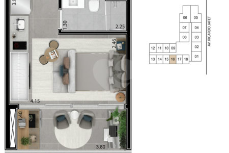 Apartamento à venda com 1 quarto em Vila Firmiano Pinto, São Paulo, SP