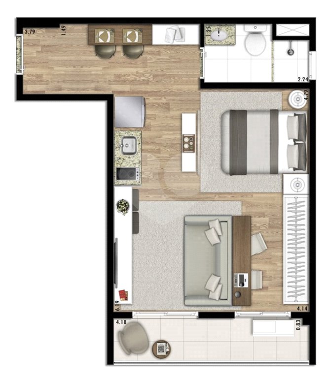 Studio à venda com 1 quarto em Liberdade, São Paulo, SP