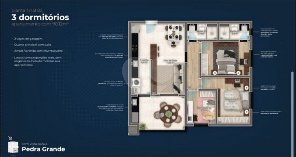 Apartamento à venda com 2 quartos, sendo 1 suíte, em Vila Gardênia, Atibaia, SP