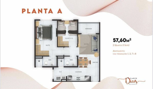 Planta Apartamento 57m²