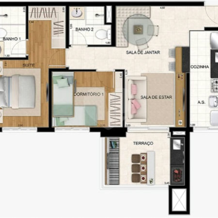 Apartamento à venda com 2 quartos, sendo 1 suíte, em Jardim Flor da Montanha, Guarulhos, SP