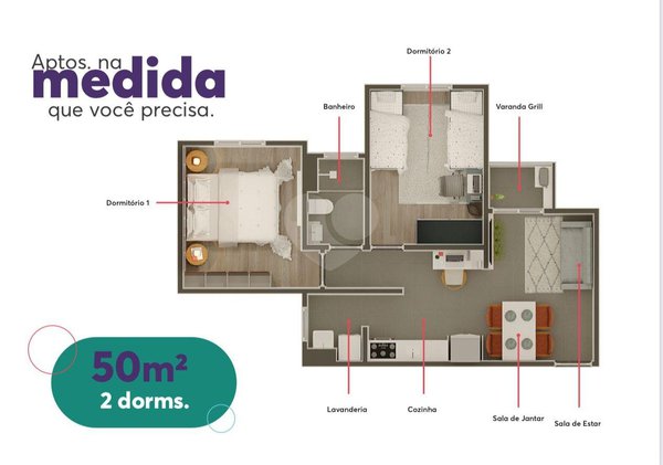 Apartamento 50m² 1