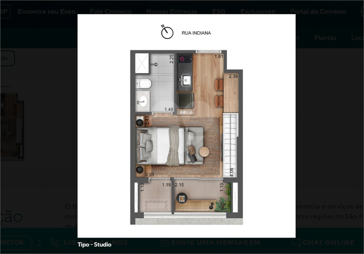 Studio à venda com 1 quarto em Brooklin Paulista, São Paulo, SP
