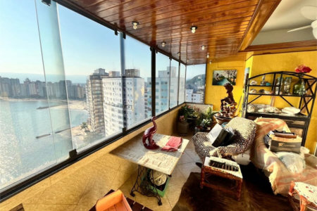 apartamento pé na areia com vista total para o mar em são vicente