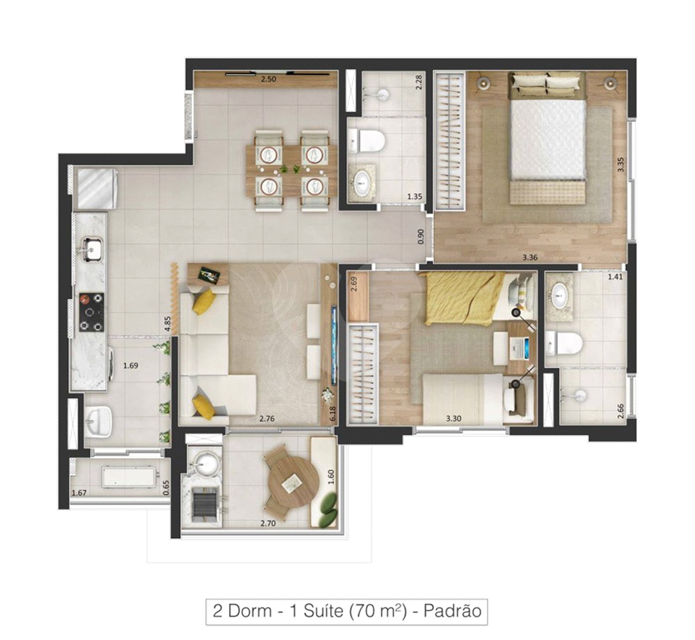 Apartamento à venda com 2 quartos, sendo 1 suíte, no Centro, Sorocaba, SP