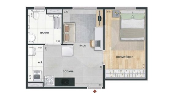 Apartamento 34m² 2