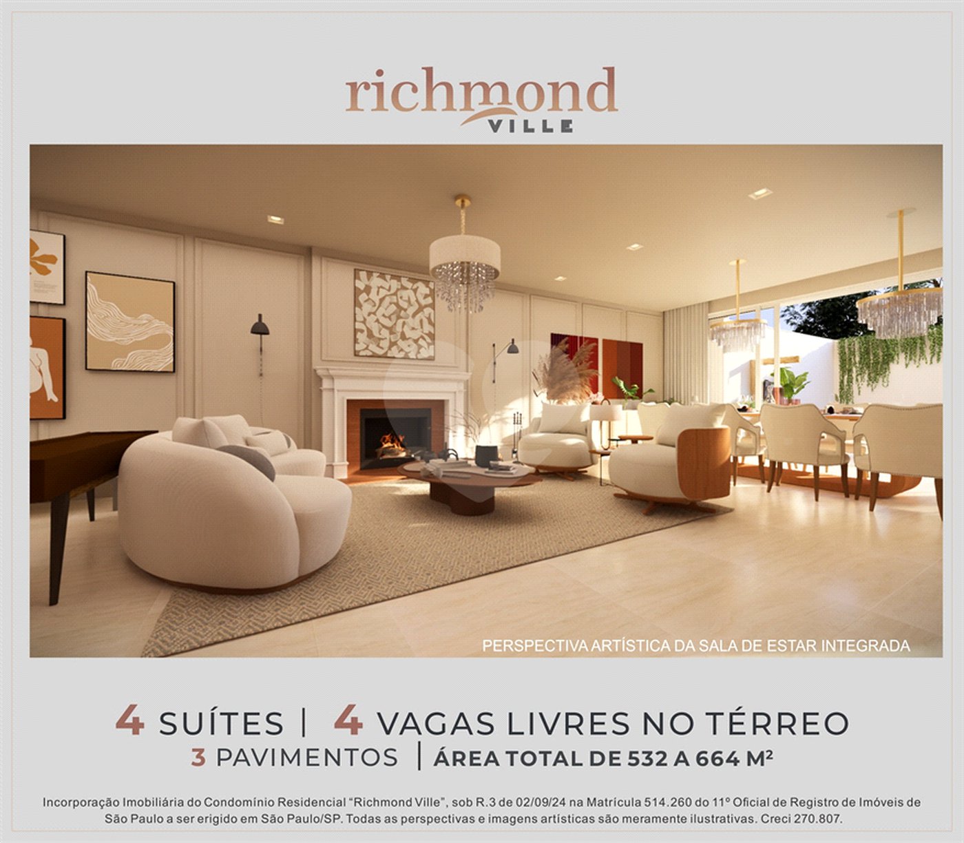 Casa à venda com 4 suítes no condomínio Richmond Ville, São Paulo - SP