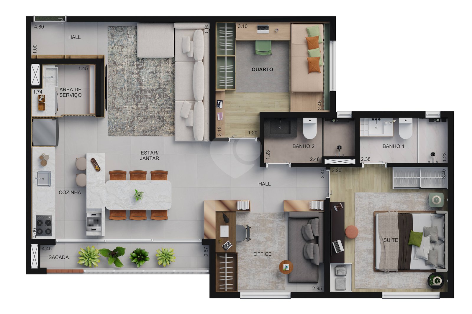 Apartamento 75m²