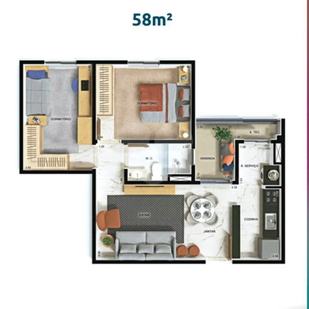 Apartamento à venda com 2 quartos em Jardim do Lago, Jundiaí, SP