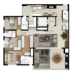 Apartamento novo com 129m² na Mooca com 2 suítes e 2 vagas.
