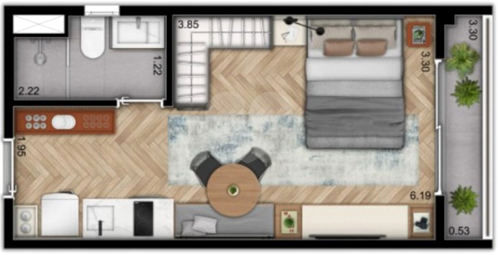 Apartamento à venda com 1 quarto em Vila Olímpia, São Paulo, SP