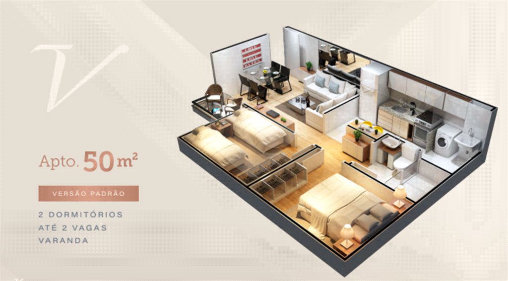 Apartamento à venda com 2 quartos, sendo 1 suíte, em Parque Santos Dumont, Votorantim, SP