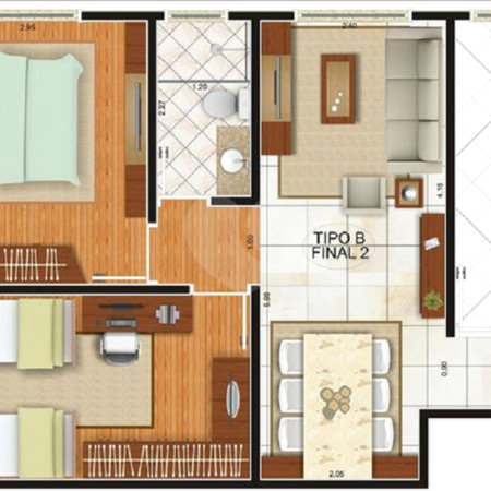 Apartamento à venda com 2 quartos em Chácara Bela Vista, Poá, SP