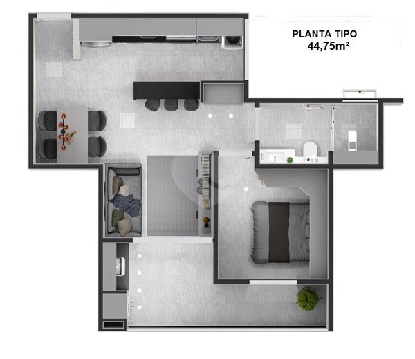 Apartamento 44m² 1