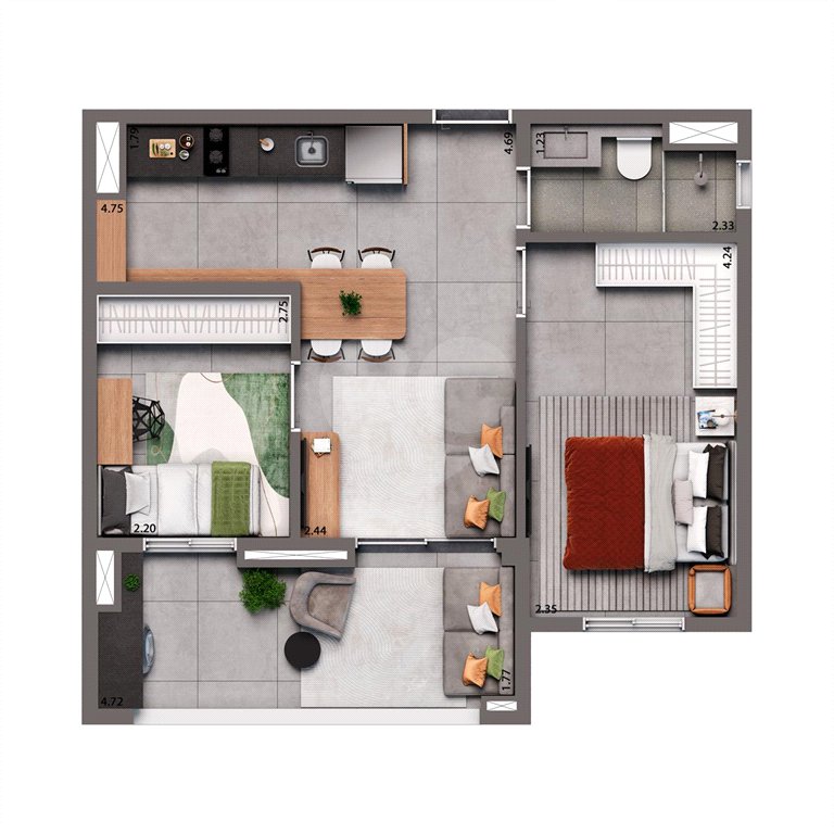 Apartamento à venda com 2 quartos em Brooklin Paulista, São Paulo, SP