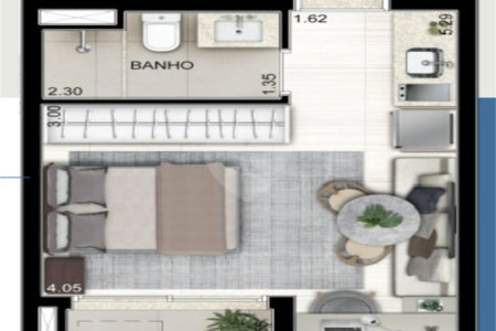 Apartamento à venda com 1 quarto em Campo Belo, São Paulo, SP