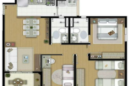 Apartamento à venda com 3 quartos, sendo 1 suíte, em Jardim Caboré, São Paulo, SP