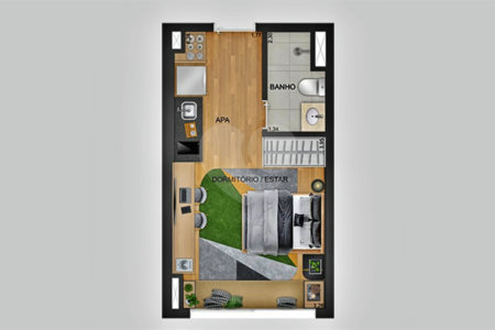 Studio à venda com 1 quarto em Santo Amaro, São Paulo, SP