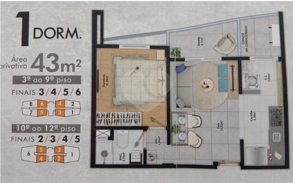 Apartamento à venda com 1 quarto no Centro, Ponta Porã, MS