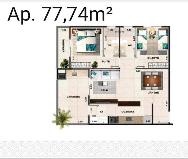 Apartamento 77m² 3