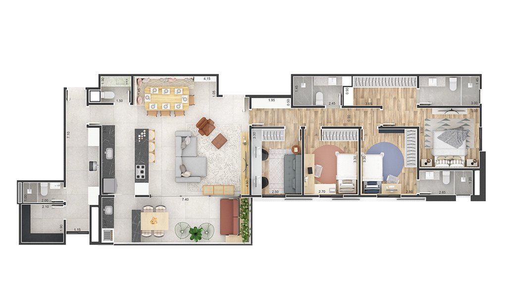 Apartamento à venda com 4 quartos, sendo 2 suítes, em Condomínio Residencial e Comercial Fazenda Santa Petronilla, Bragança Paulista, SP