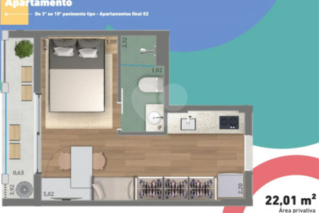 Apartamento à venda com 1 quarto em Pinheiros, São Paulo, SP