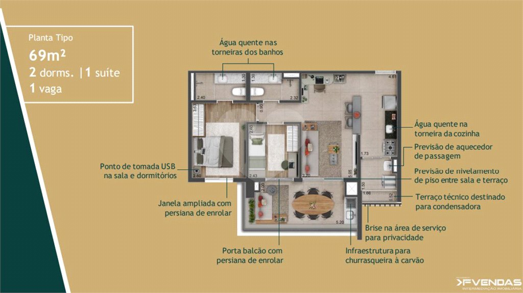 Apartamento à venda com 2 quartos, sendo 1 suíte, em Vila Santa Catarina, São Paulo, SP